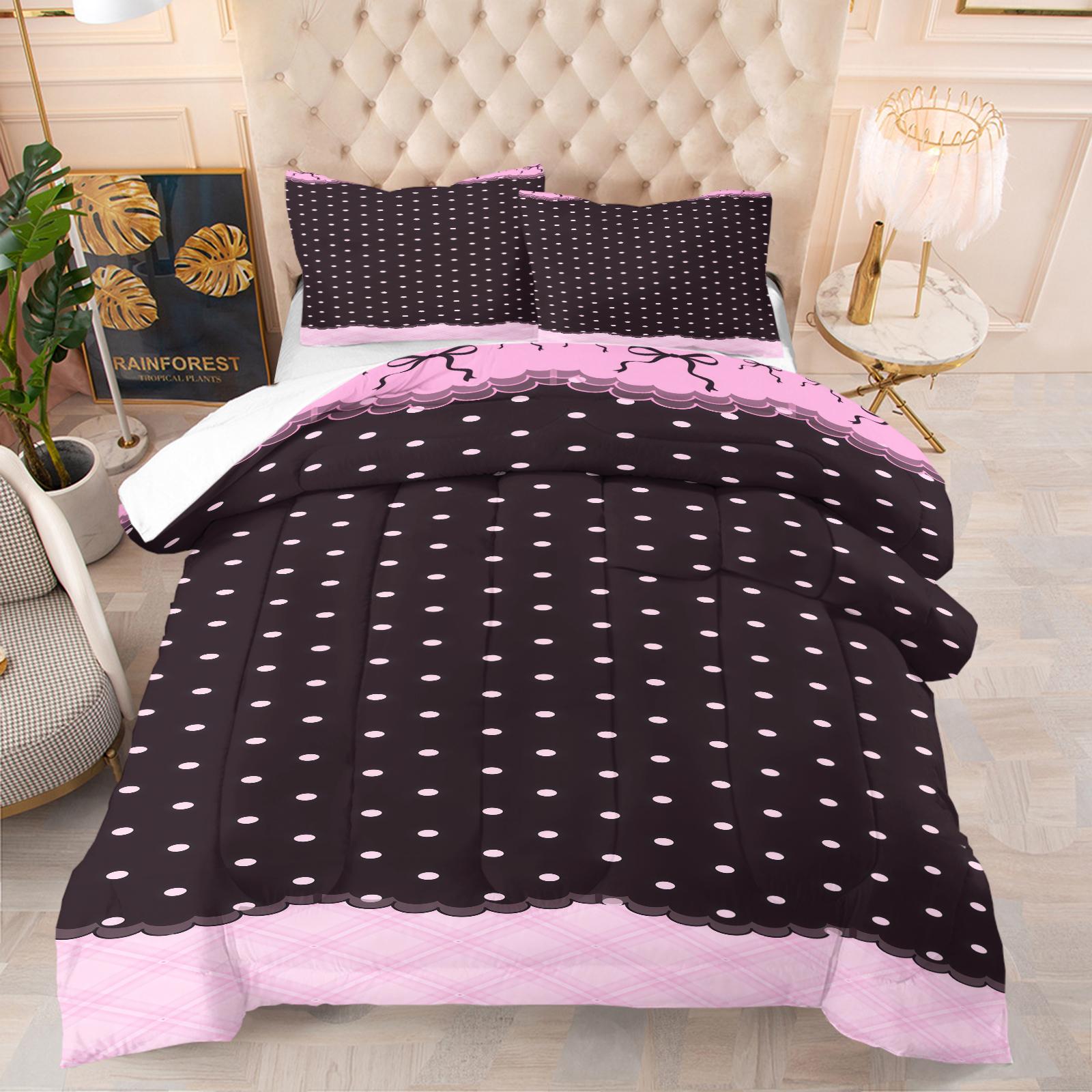 Polka Dot Pattern Comforter Set, Soft And Durable Bedding Set, Including 1 Comforter And 1 Or 2 Pillowcases, Suitable For Children And Adults, Daily Holiday Birthday Gifts, Bedroom Decorations