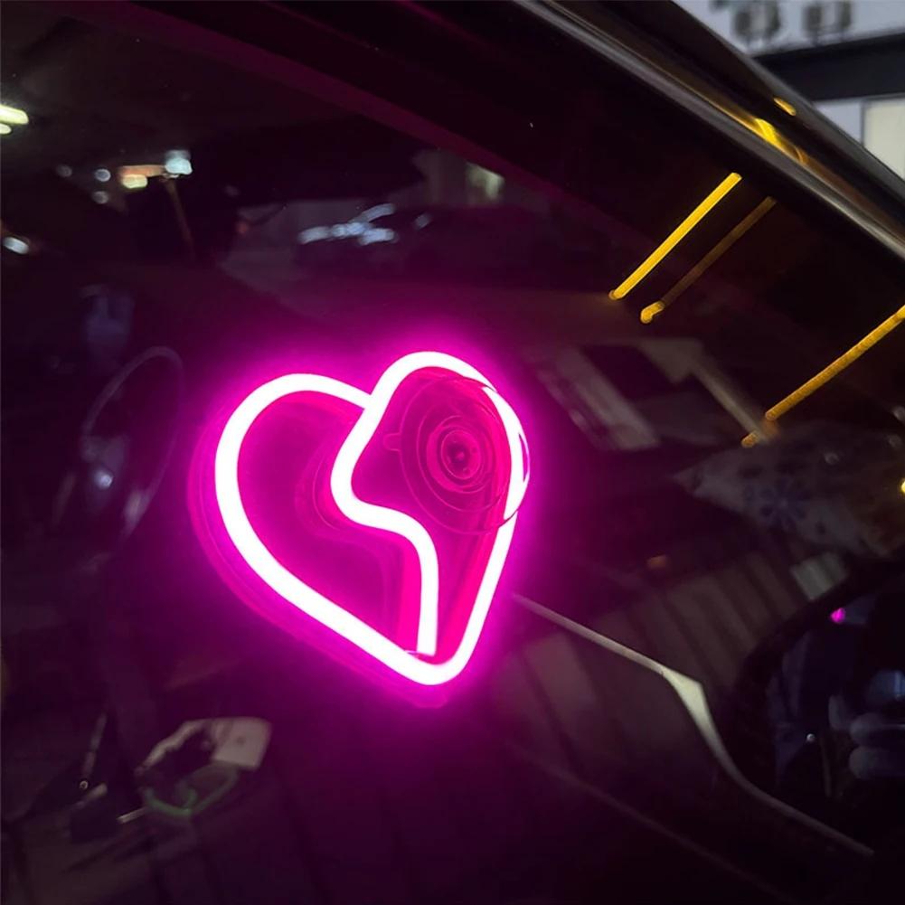 Universal LED Car Window Lights Auto Interior Decoration Atmosphere Lamps Love/Star/Lightning Neon Lights with Remote Control Led Ambient Light