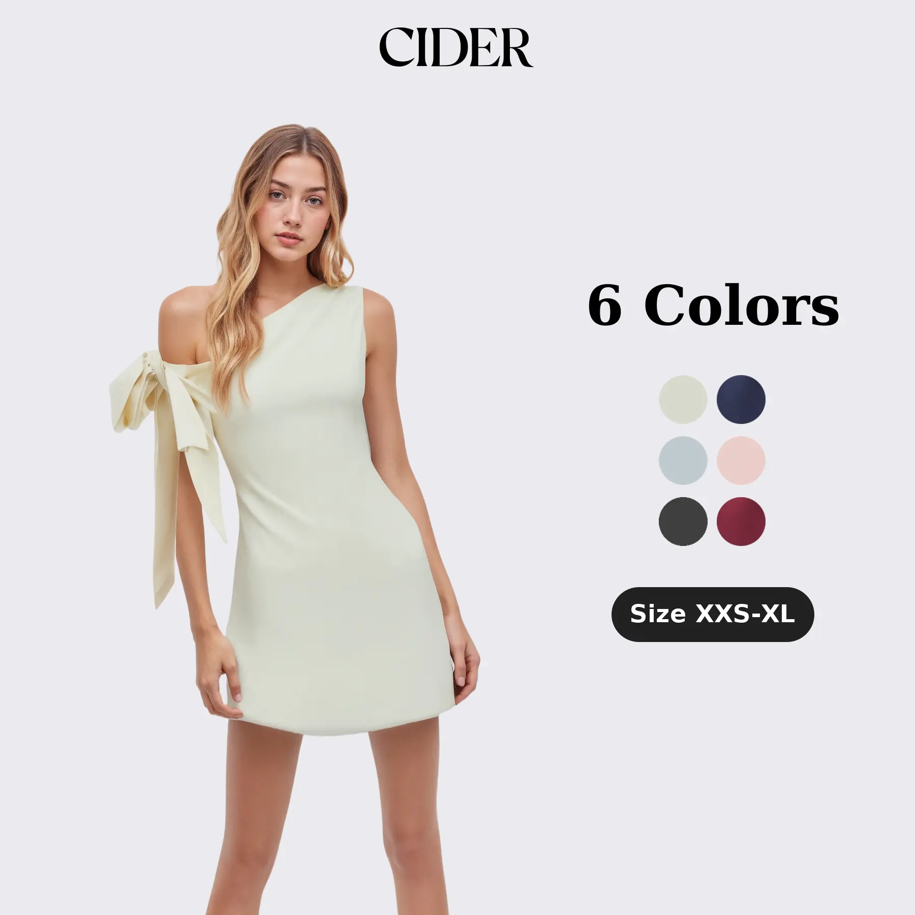 Cider Asymmetrical Neck Knotted Mini Dress Sleeveless Summer Dress For Women Date Night Casual Elegance Chic Womenswear SohoChic SohoChic