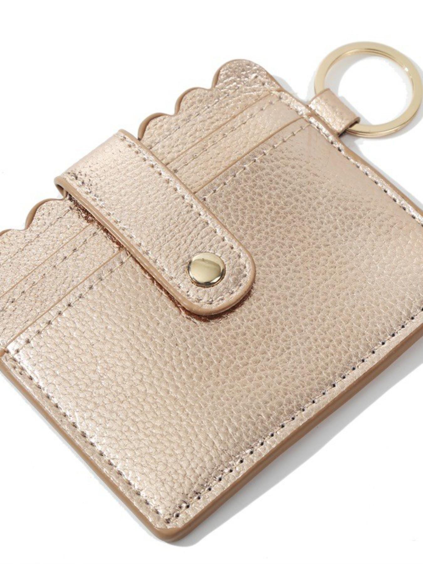 New PU Leather Keychain Wallet, Multi-Card Holder, Bank Card Clip, Student Bus ID Card Case, Coin Credit Card Key Chain