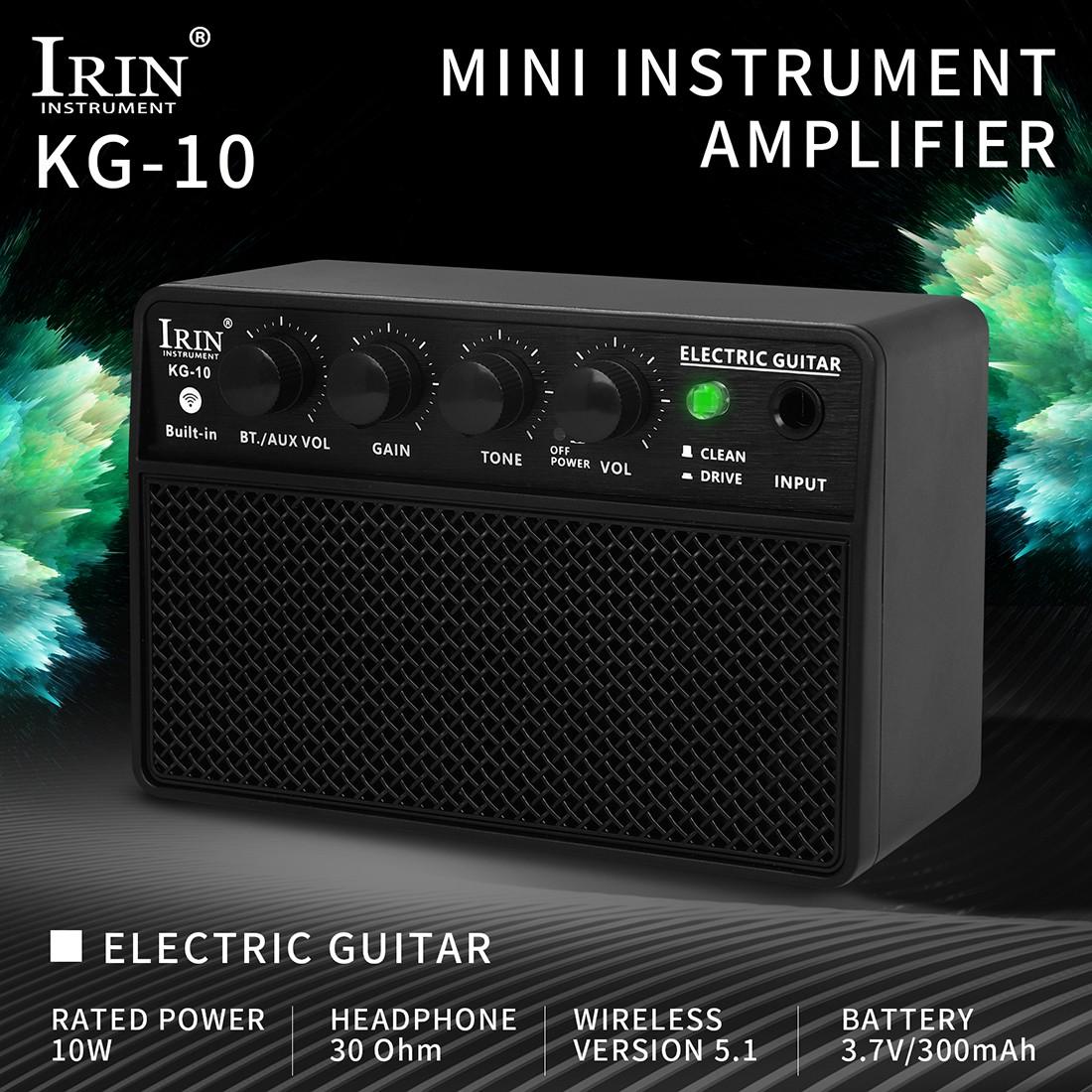 IRIN KG-10 Bluetooth Portable Amplifier 10W Mini Guitar Bass Amp  for Electric Guitar Bass Outdoor Use