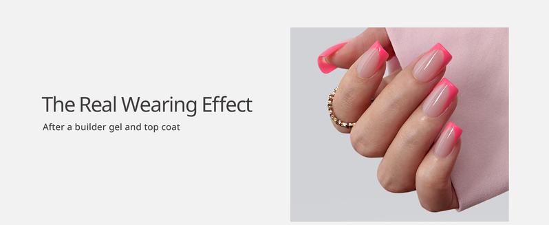 BTArtboxnails XCOATTIPS Press on Nails - 150pcs Pink Short Square or Almond French Tips,Pink Soft Gel False Nail, Soak Off Acrylic Fake Nails Extensions