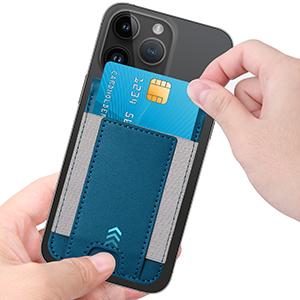 Magsafe Wallet,  Phone Wallet and Adjustable Stand,  Magnetic Wallet for Phone 9 Cards Holder, Vegan Leather,  Blue TikTokShopBacktoSchool Protective Smartphone Casing Cellphone Black Cover Protection Metallic 【Christmas】