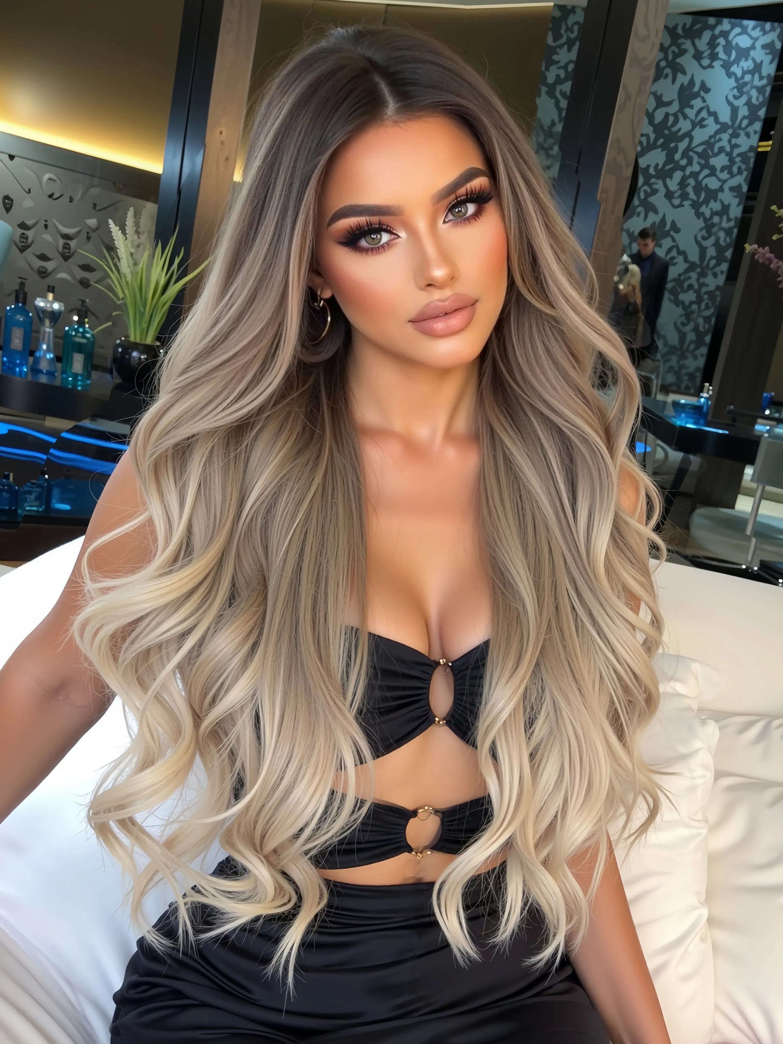 Topshe Natural Wave Wig, Heat Resistant Balayage, 26 Inches, Natural Look, Versatile for Daily Wear, Graduation, Travel, Holidays, Lace Front Wig