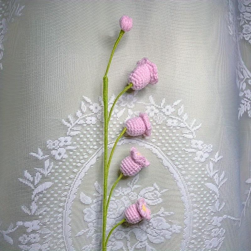 Handcrafted Crochet Flower Bouquet Set - Artificial Lilies, Carnations, Tulips & Forget-Me-Nots - Fabric Floral Arrangement for Christmas, Graduation, & All Seasons Decor - Tabletop Display