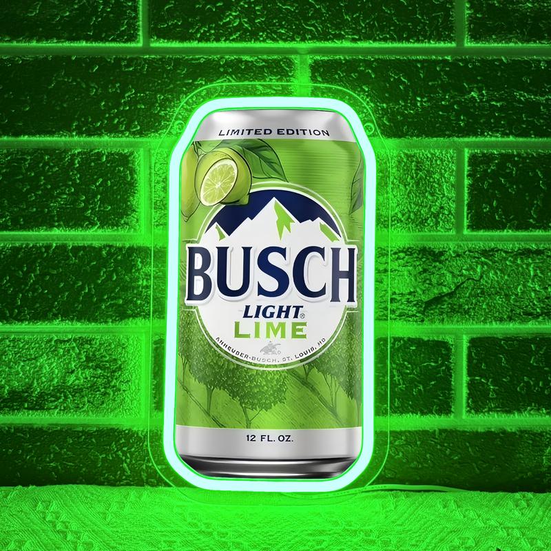 Busch Lime Beer Led Neon Sign for Wall Decor, Neon Lights for Bedroom Led Signs Suitable for Man Cave Bar Pub Restaurant Christmas Birthday Party Gift Led Art Wall