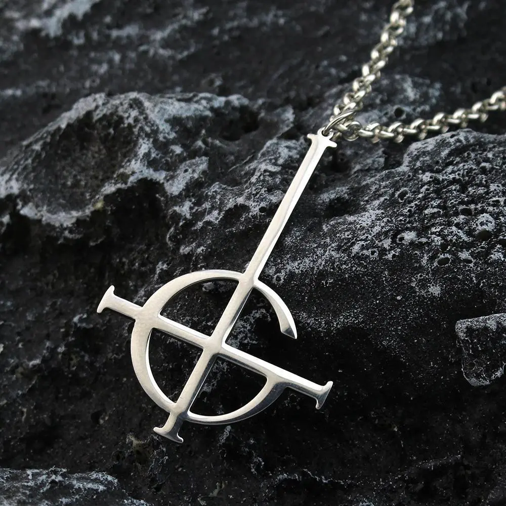 Ghost  Nameless Stainless Steel Necklace Ghoul band Chain Pope Emeritus Symbol Mask Grucifix Poster Necklaces Jewelry