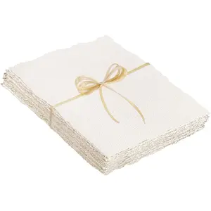 Prudiut 25 Sheets Cotton Watercolor Paper, 300 GSM, 4 x 6 inch, White, Textured, Deckled Edge, Ideal for Watercolors, Wedding Invitations, Cards, Crafts
