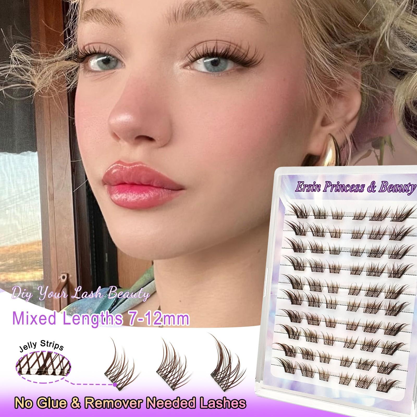 60 Pairs False Eyelashes, Makeup, Mixed Lengths 7-12mm, Self-Adhesive, Natural Look, Volume & Curl, Travel-Friendly, Cosplay Anime Lashes