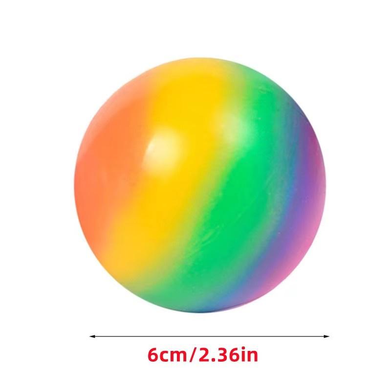Gradient Rainbow Pinch Pink Ball Stress Relief Ball Toy Squeezing Slow Rebound Jump Ball Children's Finger Training Toy Ball