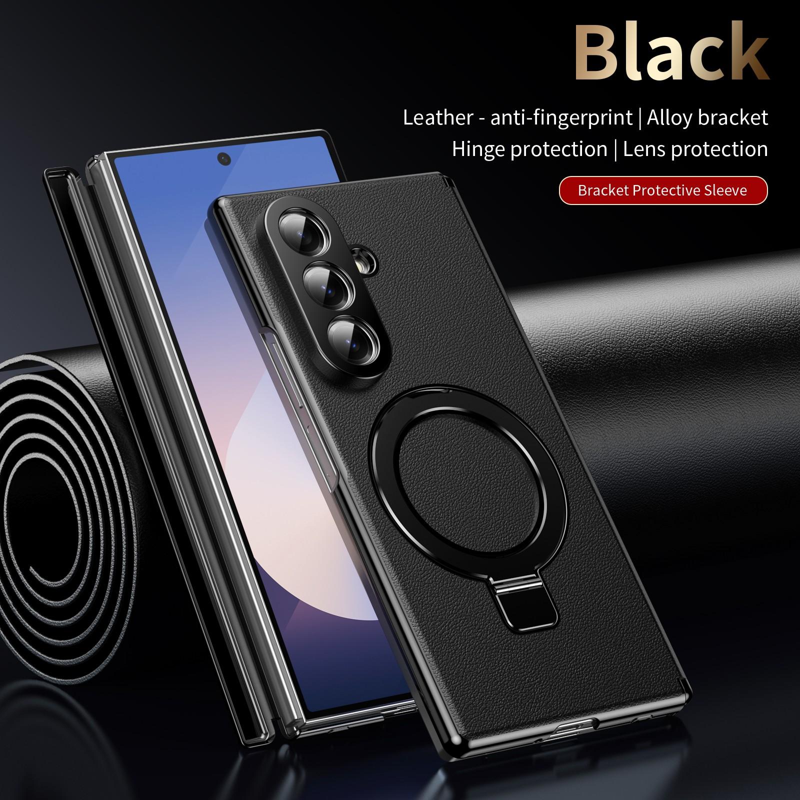 Light luxury electroplated phone case suitable for Samsung Galaxy Z Fold 7/6/5/4/3 with tempered glass film zfold 7 with bracket zfold 6 supporting wireless charging zfold 5 shell film integrated zfold 4 with hinge protection cover zfold 3 anti slip
