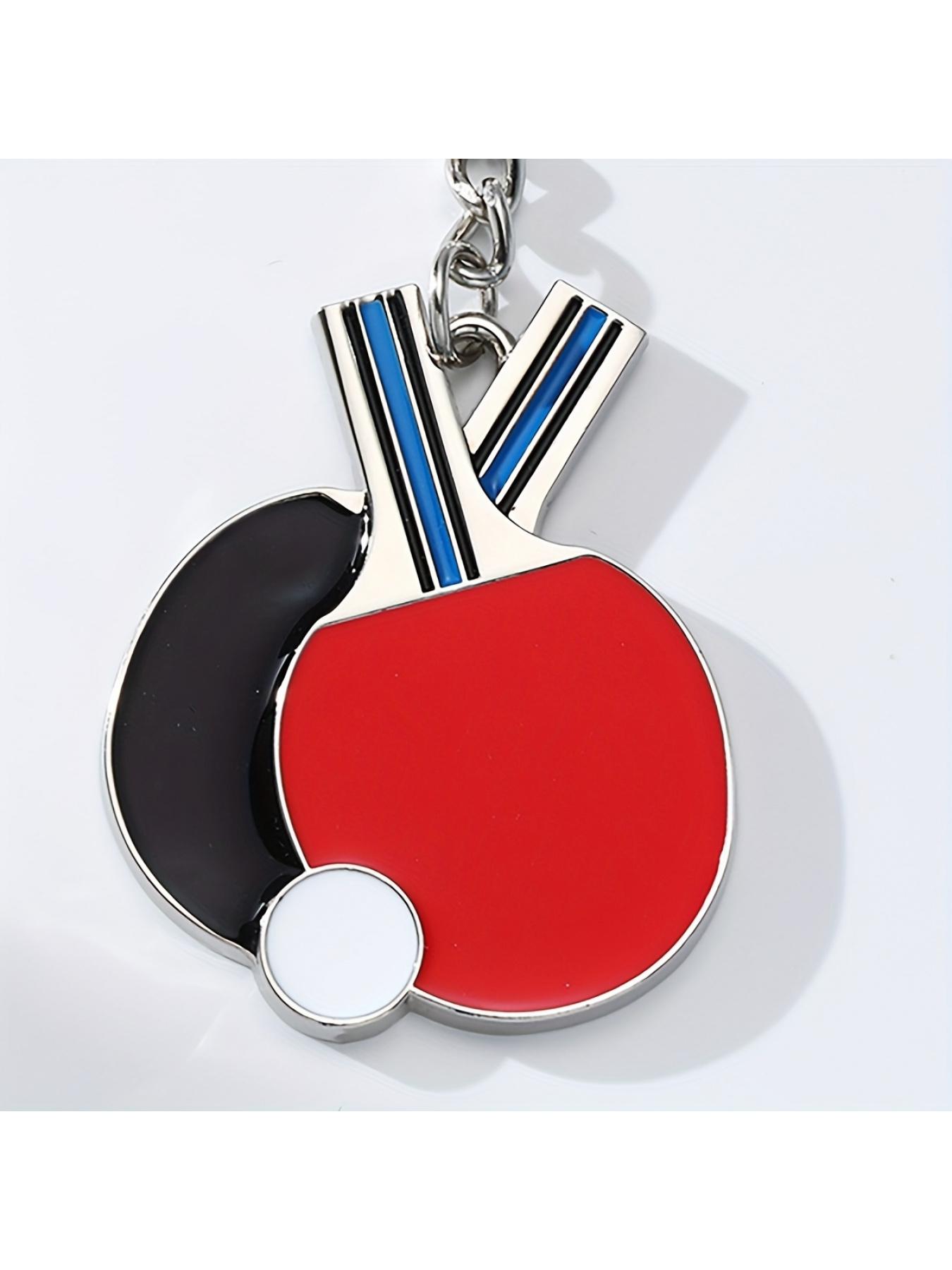 1pc Alloy Drip Mini Ping Pong Key Chain - Round Clasp, Backpack Accessory, Perfect Gift for Sports Lovers