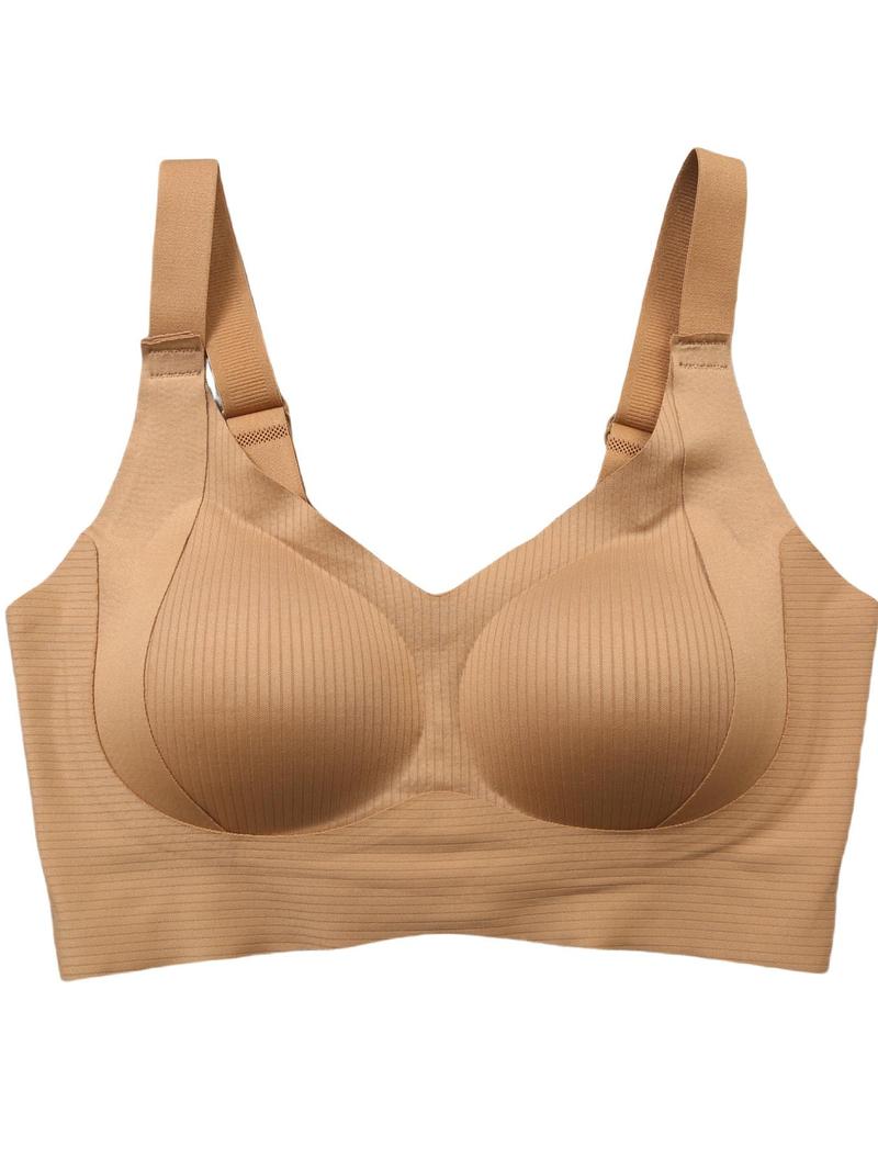 5/6Pack Solid Color Push Up Wireless Bra, Comfortable Breathable Lingerie For Everyday Wear