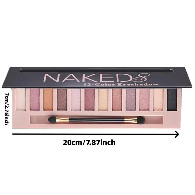 2 Pack 12 Color Makeup Nude Colors Eyeshadow Palette, Natural Nude Matte Shimmer Glitter Pigment, Waterproof Smokey Cosmetic Eye Shadow