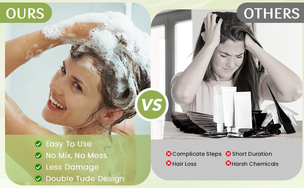 Golden Brown Natural Plant Hair Dye Shampoo 3 in 1, Effective Grey Hair Coverage, Semi-Permanent, No Irritation, Herbal Ingredients, Women & Men, 16.9 Fl Oz Haircare Golden Brown Natural Plant Hair Dye Shampoo 3 in 1, Effective Grey Hair Coverage, Semi-Permanent, No Irritation, Herbal Ingredients, Women & Men, 16.9 Fl Oz Haircare