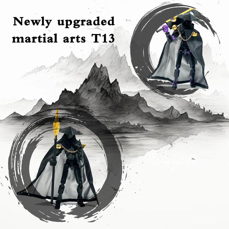 Assembly Completed T13 Action Figures,Dummy 13 Action Figure, Robo 13 3D Printed Action Figure - The Ultimate Hero for Action-Packed Playtime, 5.2 Inch (Swordsman)