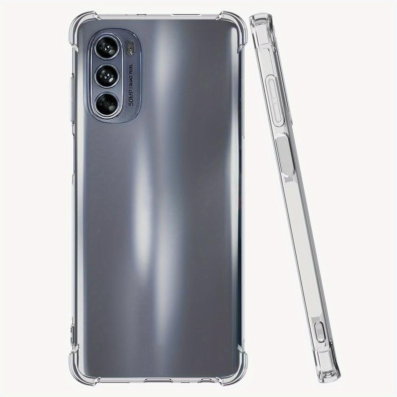 Case for Motorola Moto G52 / Moto G82, with 2 Pieces Tempered Glass Screen Protector, Clear Phone Case with Reinforced Corners Camera Protection Bumper Slim Fit Shockproof Flexible TPU Case, Transparent