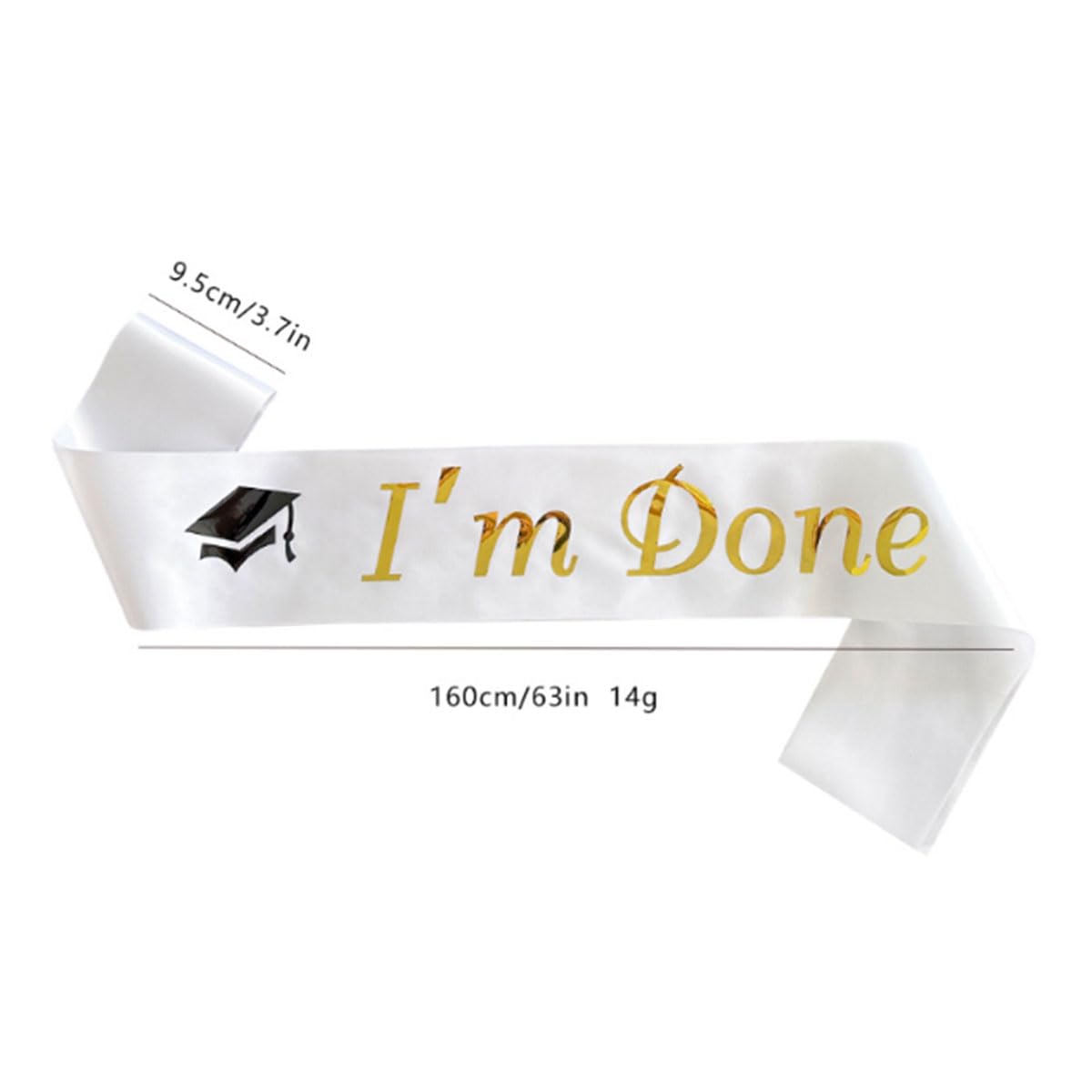 Graduation I'm Done Sash Set, Unisex Graduation Party Decoration Shoulder Strap, Plain Honor Graduate Ribbon, Pure Color Shawl