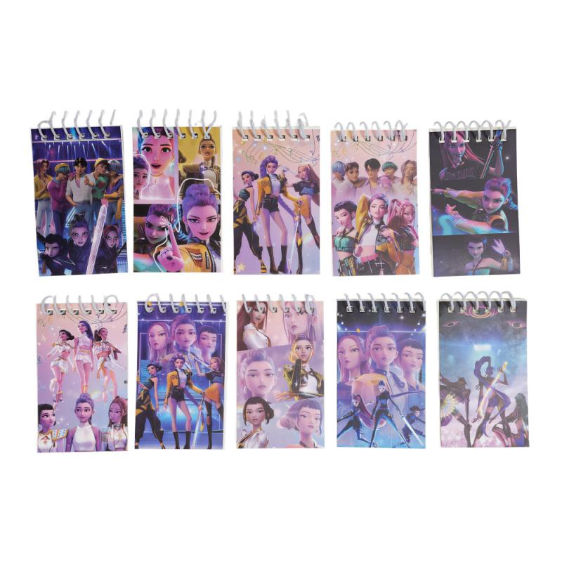10pcs Kpop Mini Notebook Set 24 Pages Lined Notepad For Office Journal Diary Student Class Stationery Cosplay Prop Spiral Notebook Journal