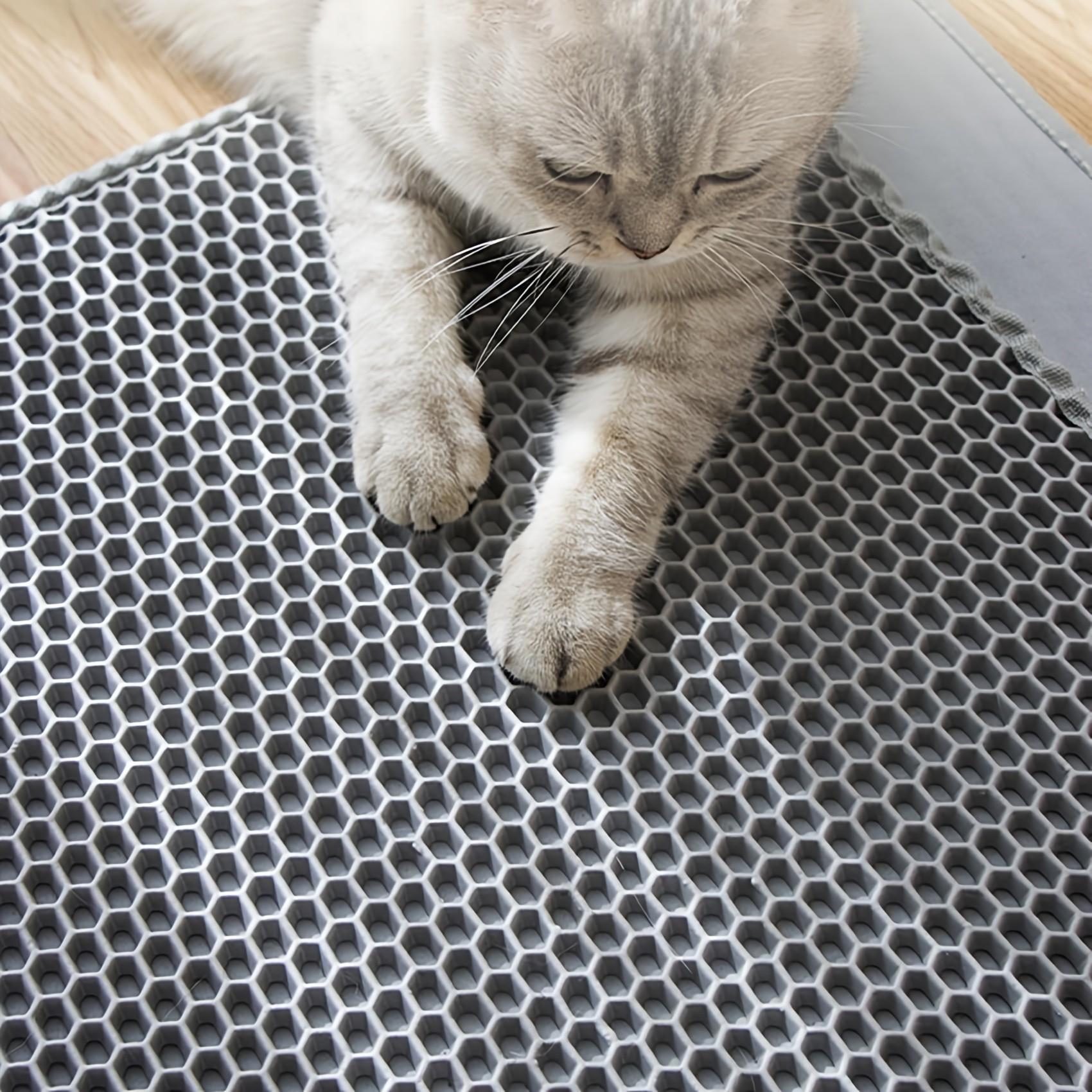 Double Layer Cat Litter Mat, Efficient Splash-Proof Eva Material, Non-Slip and Easy to Clean, 55x75cm/60x90cm Sizes