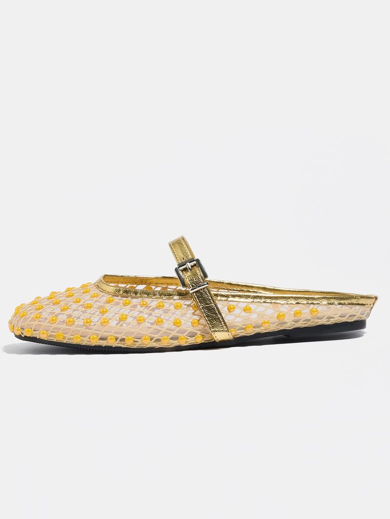 Women's Fashion Square Toe Summer Outdoor Sandals, Breathable Mesh Lace-Up Shoes, Rivets Design, Casual Beach Footwear, Casual Flat Sandals