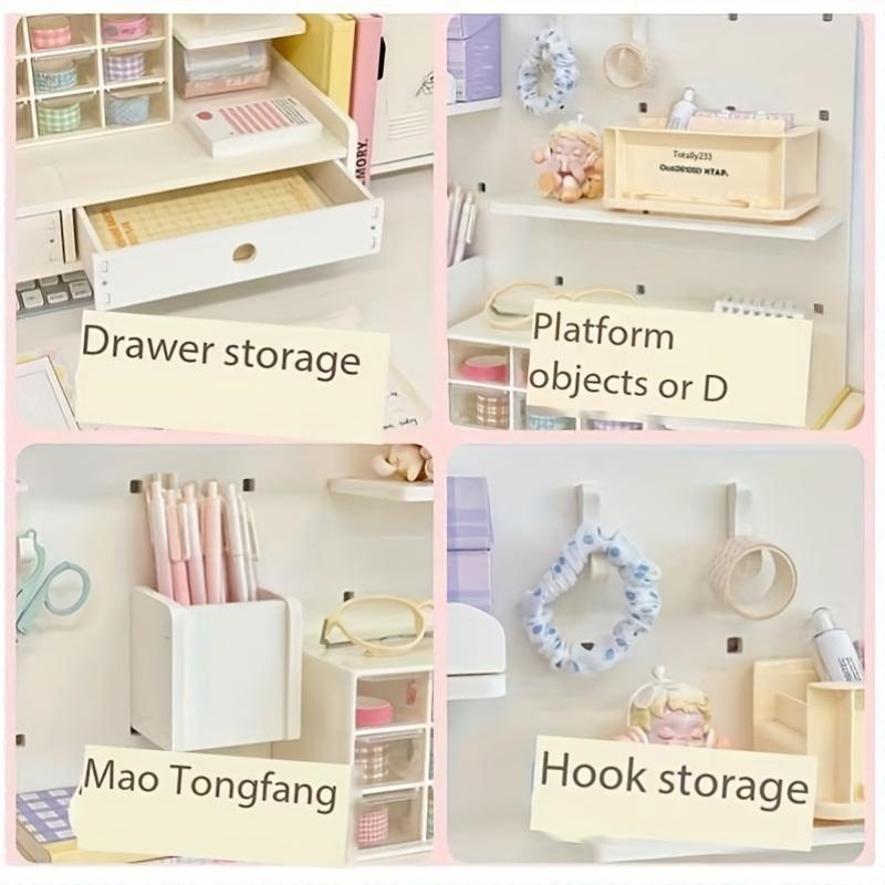 Faridabio desktop storage rack, punch-free storage shelf, ideal for dormitories and offices, perfect for organizing cosmetics, stationery and books, suitable for tables and drawers in homes and offices