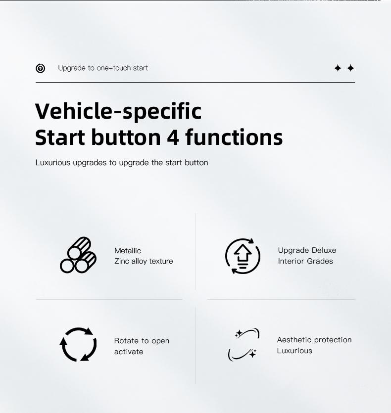 Car One Button Start Protective Cover Ignition Device Decoration For Chevrolet Corvette Montana TrailBlazer Silverado Traverse Camaro Suburban Equinox Bolt Cruze Malibu Colorado Trax SS Spark Captiva Onix Spin Impala Cobalt