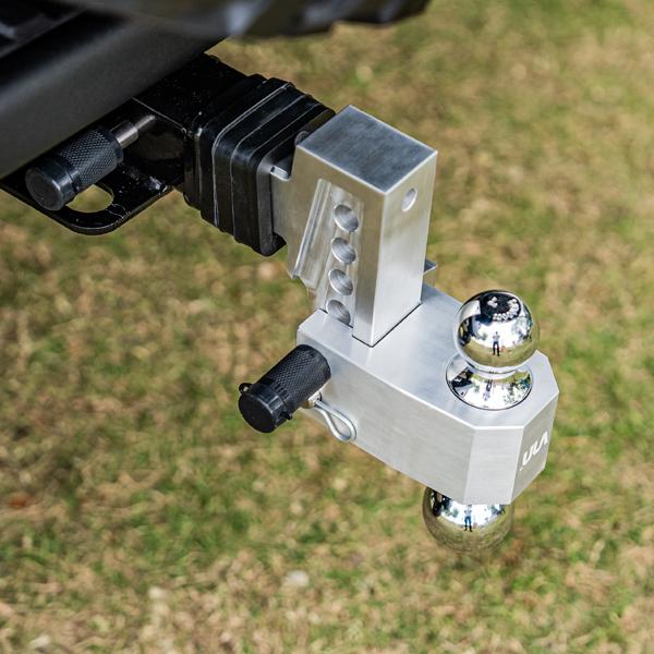 VNN Adjustable Trailer Hitch (6-10) Inch Drop Hitch 2.5 Inch Receiver(key point) Interchangeable 3 Solid Ball Mount 1-7/8", 2", 2-5/16"(18,500 LBS GTW), Heavy Duty Aluminum with Pads and Locking Sets, Silver Visit the VNN Store