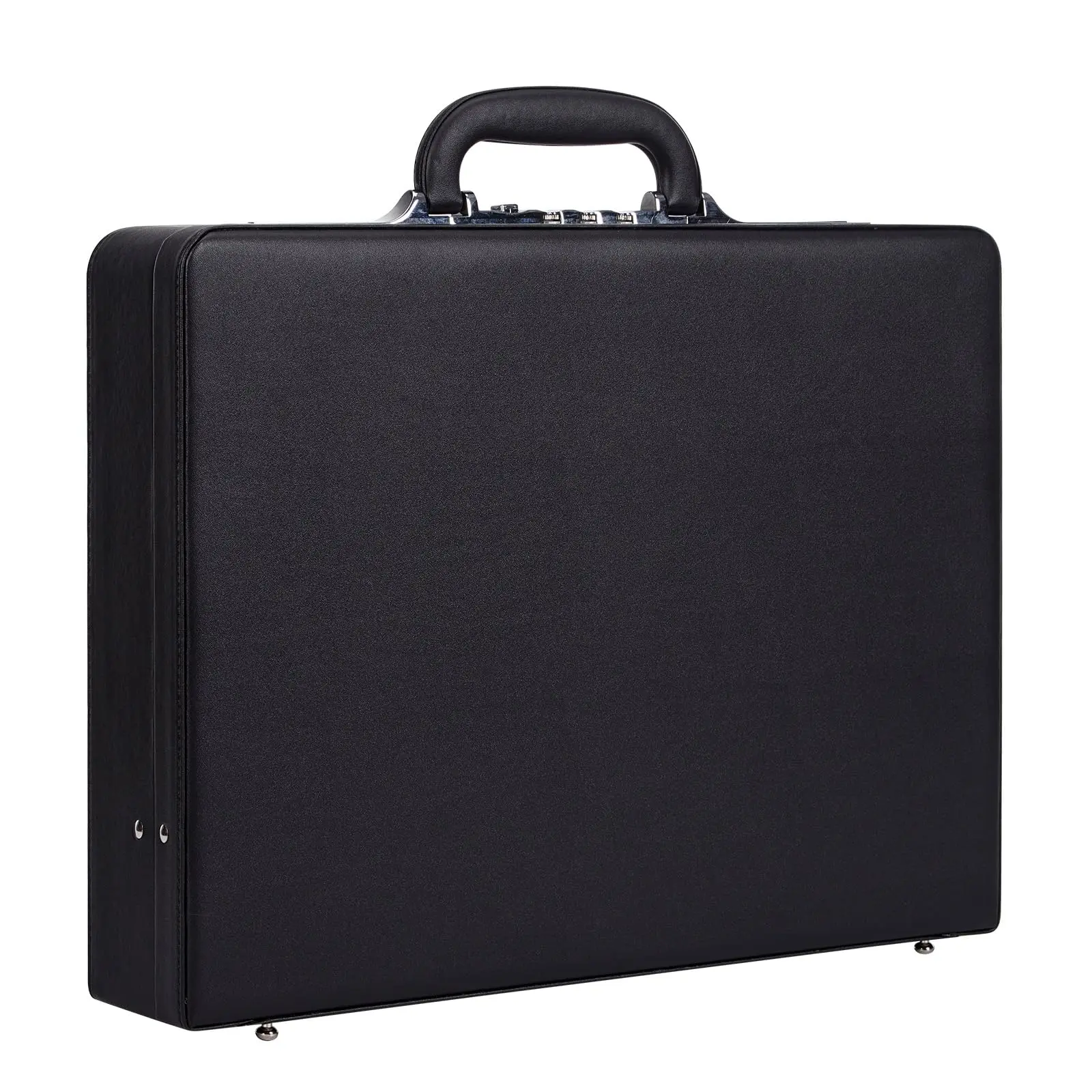 GAOMON Men's Professional Rectangular Hard Shell Leather Briefcase, Integrated Lock, Expandable Attache Case for 15.6" Laptop, Ideal for Work, Business Travel