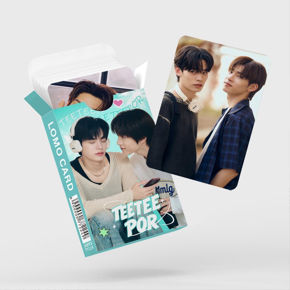 30Pcs/Set Thai BL Couple TEETEEPOR Double Sided Lomo Cards TeeTee × Por HD Print Photo Cards for Fans Collection & Gift
