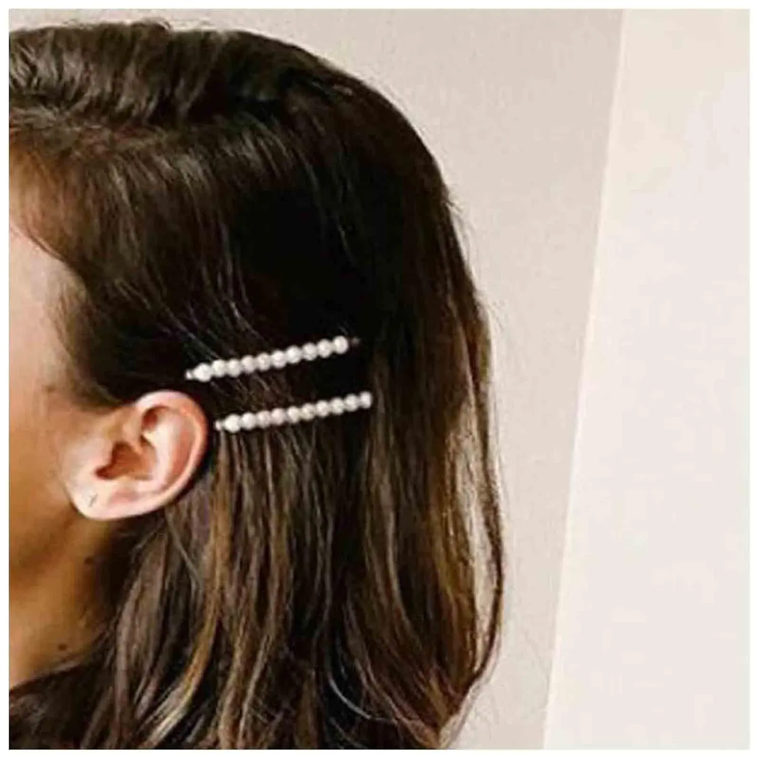 Hair Clip, Vintage Pearl Barrette, Gold, 2Pcs, Elegant Hair Accessories for Women and Girls, Decorative Hair Pins for Party, Wedding, Prom, Special Occasions
