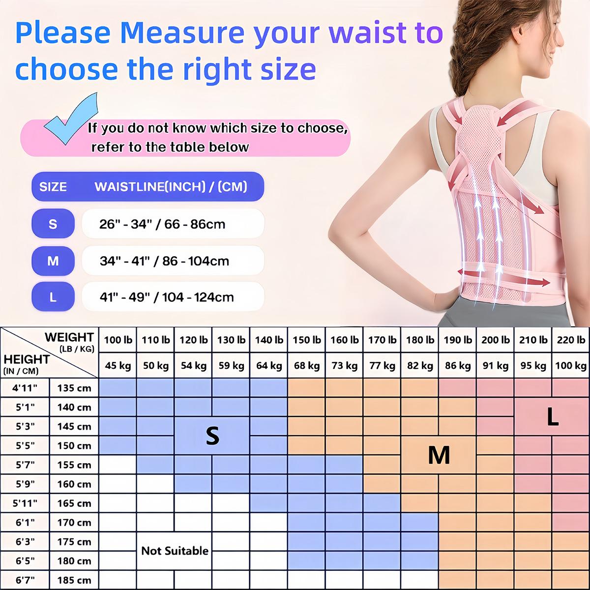 Women's Posture Corrector Back Brace, 1 Count Adjustable Full Back Posture Strap Support for Shoulder Stretch and Spine Alignment, Upper and Lower Back Pressure Relief, Waist Trimmer Belt, Posture Straightener, Healthcare, Shoulder Back Aligner