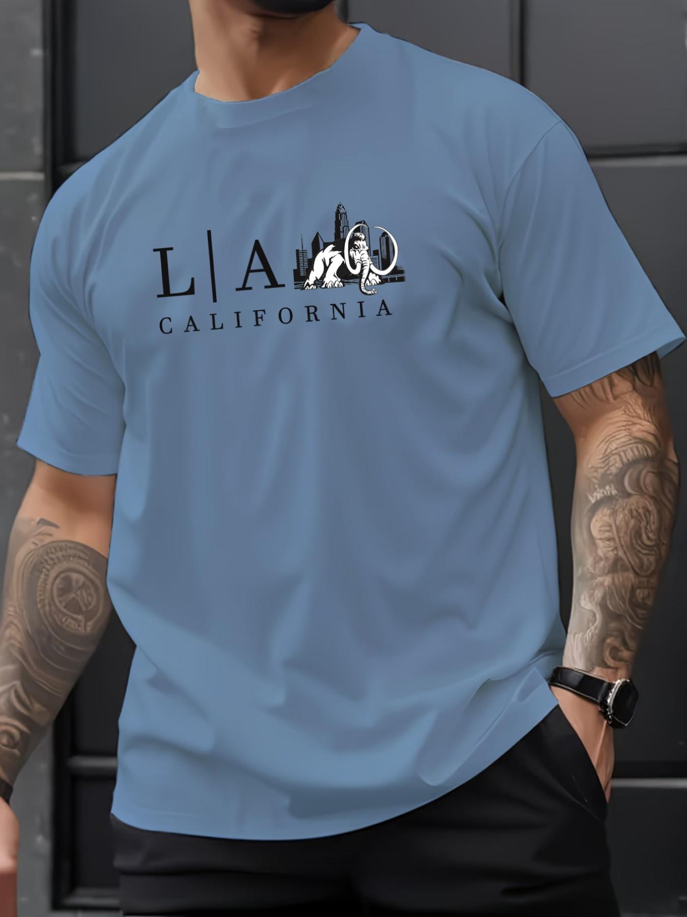 Men's Summer Micro-Stretch Comfort Round Neck Printed T-Shirt, Fashionable Trendy Wear, Best Choice for Men, Casual Stylish Tee