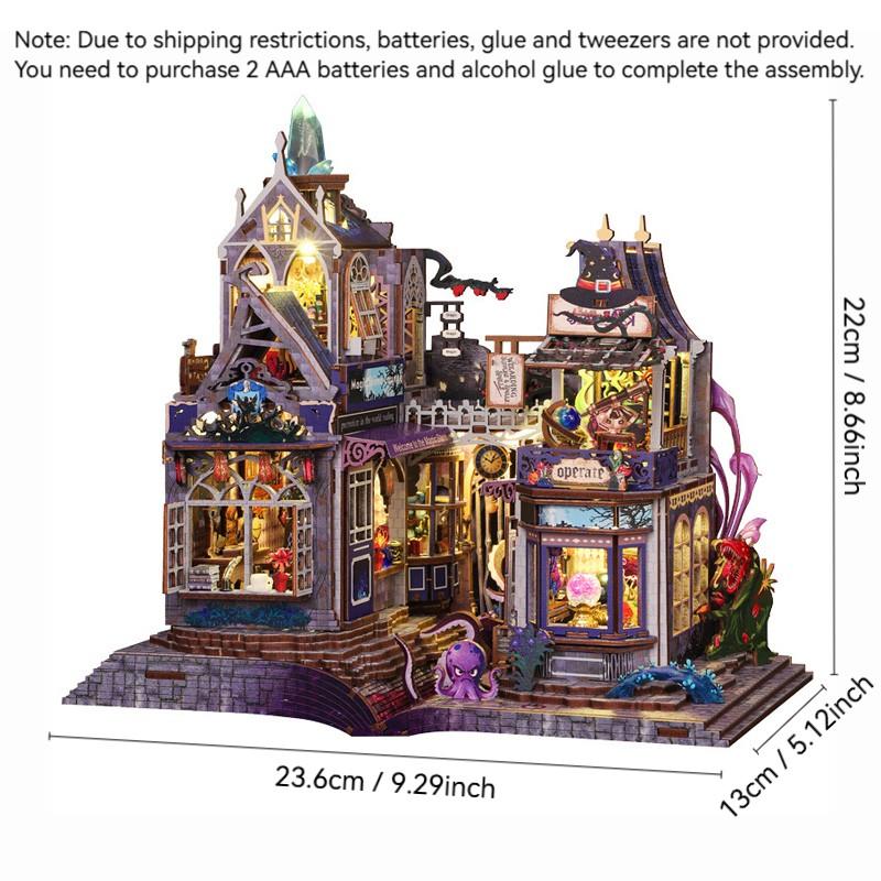 DIY Mini Furniture Dollhouse Kit with Dust Cover and Music Mechanism, 3D Wooden Handmade Model, Creative Room Design Gift