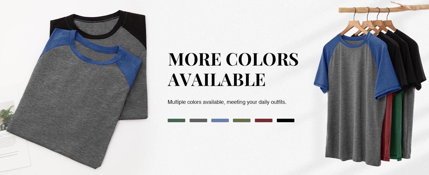 Runcati Mens Casual Slim Fit T Shirts Raglan Short Sleeve Crewneck Baseball Tees Color Block Workout Fashion Shirt