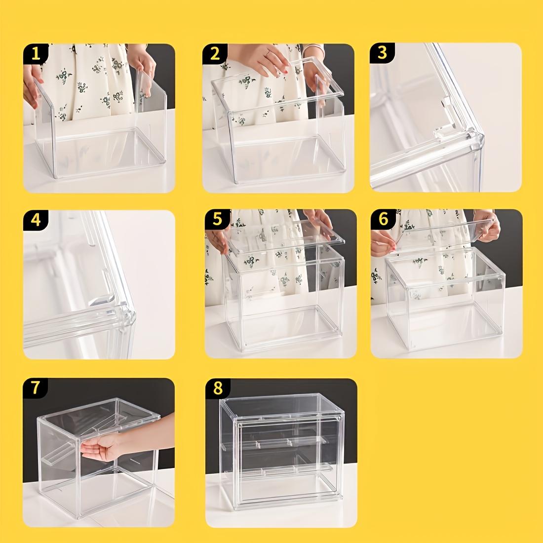 Transparent stackable display stand, collection figure multi-layer dust storage box