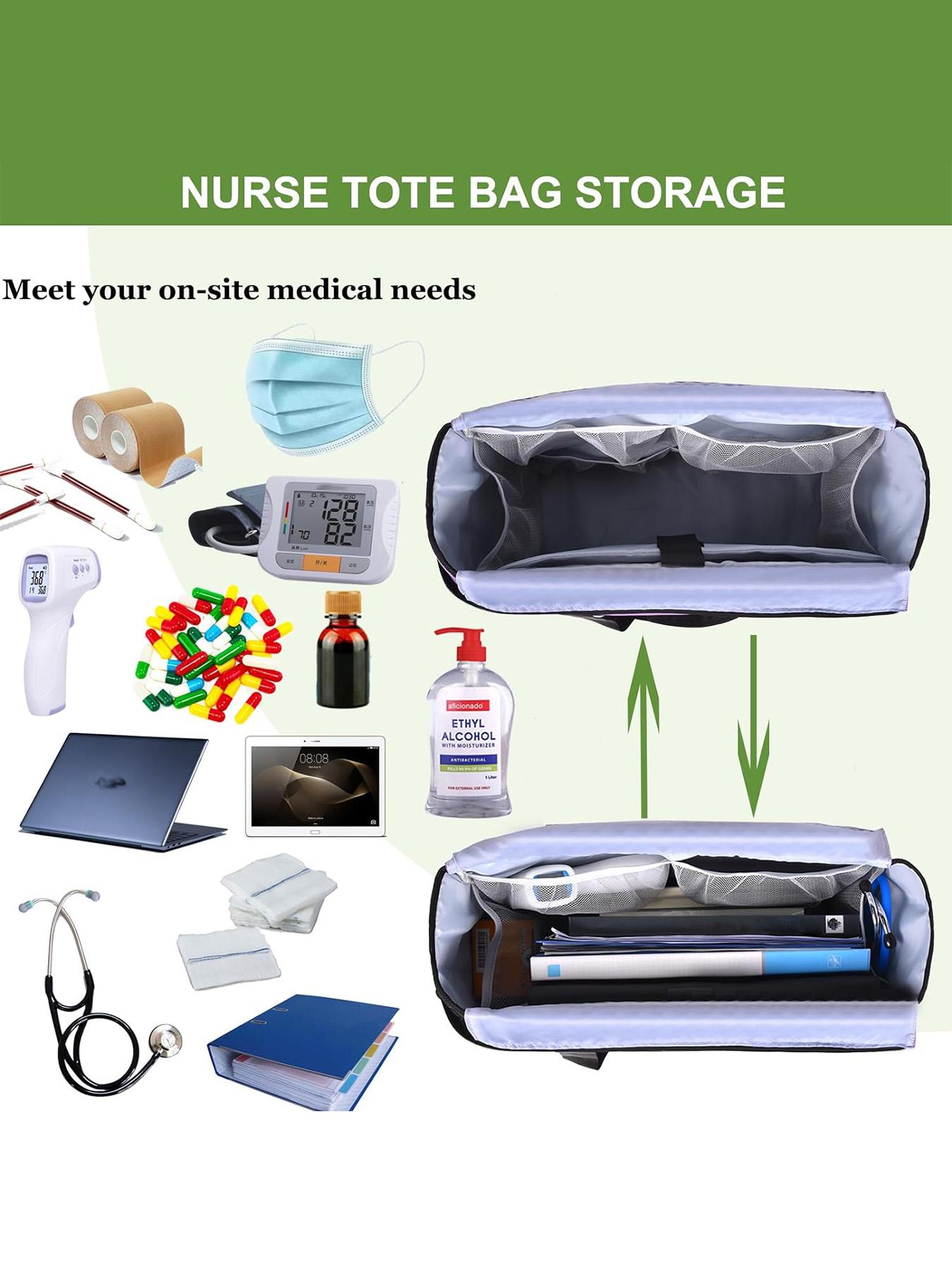 Teacher Tote Bag 15.6 inch Laptop Bag Work Bags for Women Nurse Tote Professional Computer Messenger Shoulder Bags Laptop Briefcase for Office, College, Nursing, Large Travel Tote Shoulder Bag with Zipper for College Office Clinical Gym