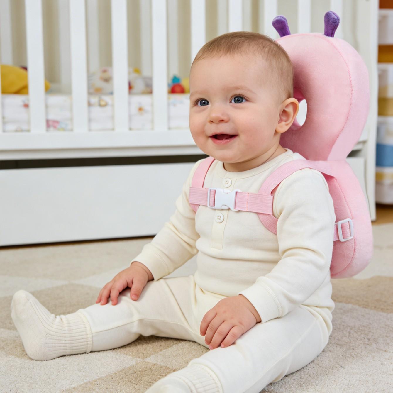 Baby Head Protection Backpack, Adjustable Safety Pillow for Walking and Crawling, Christmas-Themed Walker Protective Pad