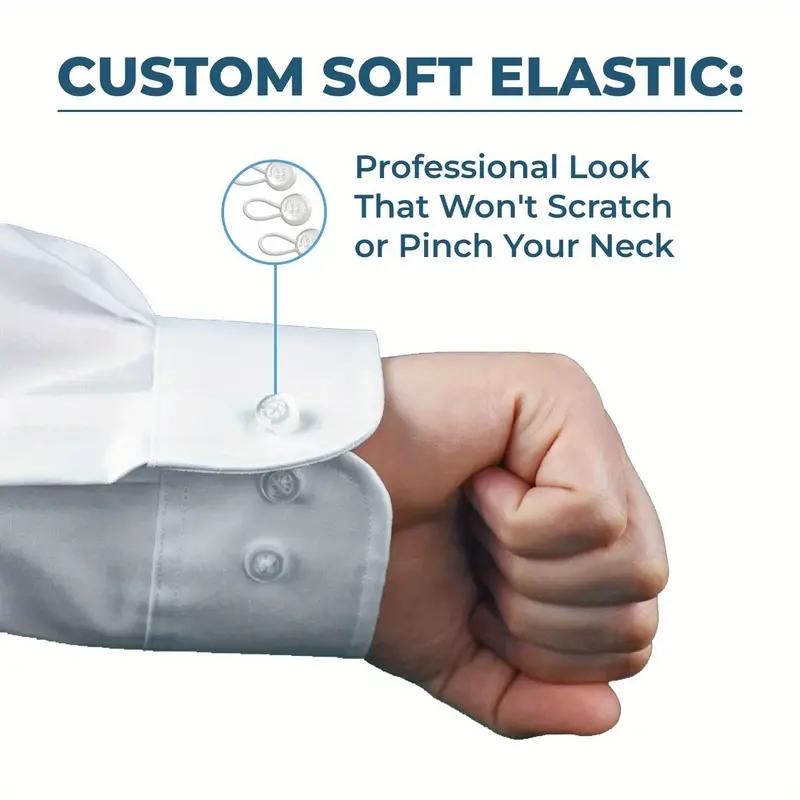 Adjustable Elastic Waist Buttons, No Nail No Sew Detachable Cuff Collar Shirt Extenders, Unisex Stretch Buckles for Pants