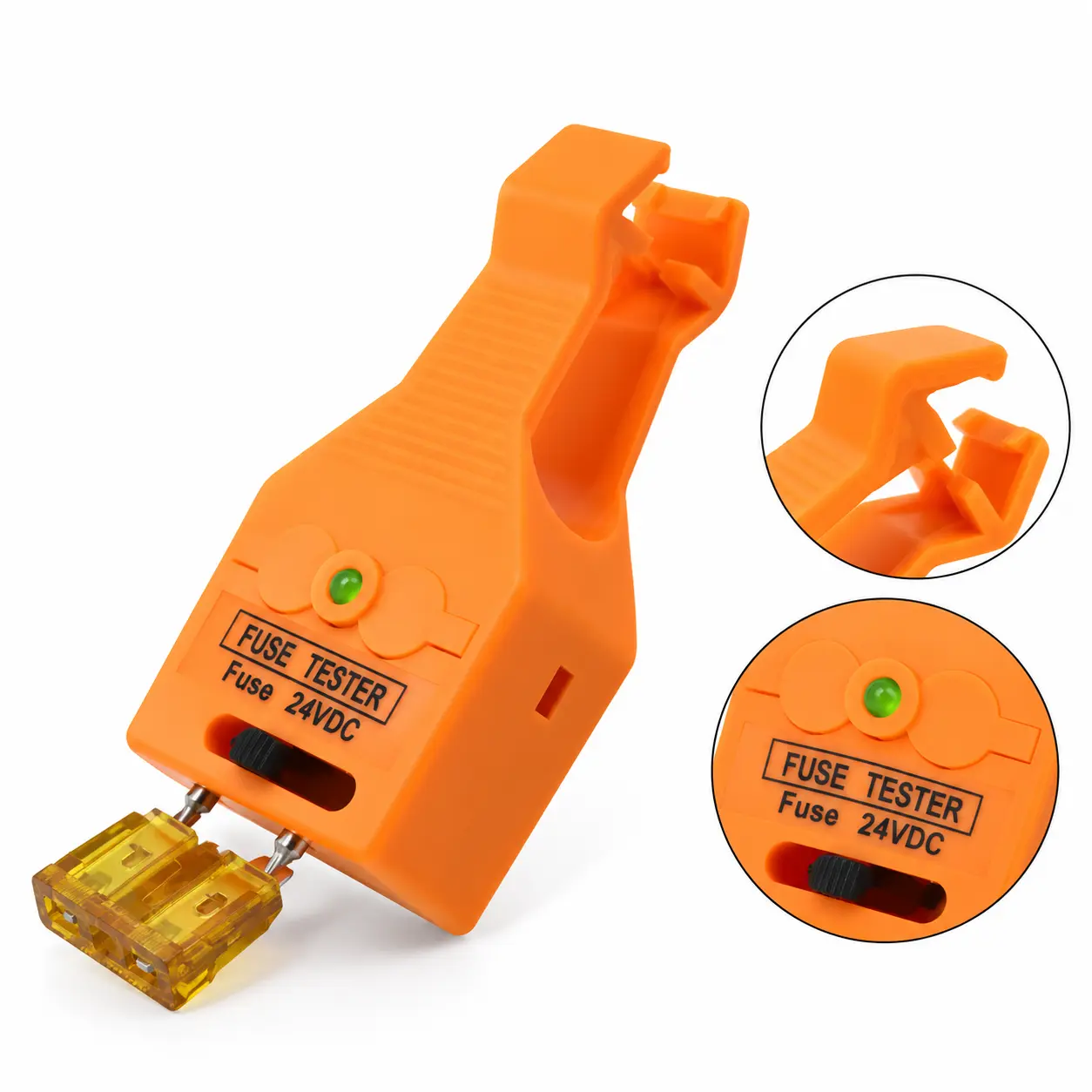 24V DC Automotive Fuse Tester & Puller, LED Indicator Fuse Checker, Multi-Purpose Removal Tool for Mini & Standard Fuses