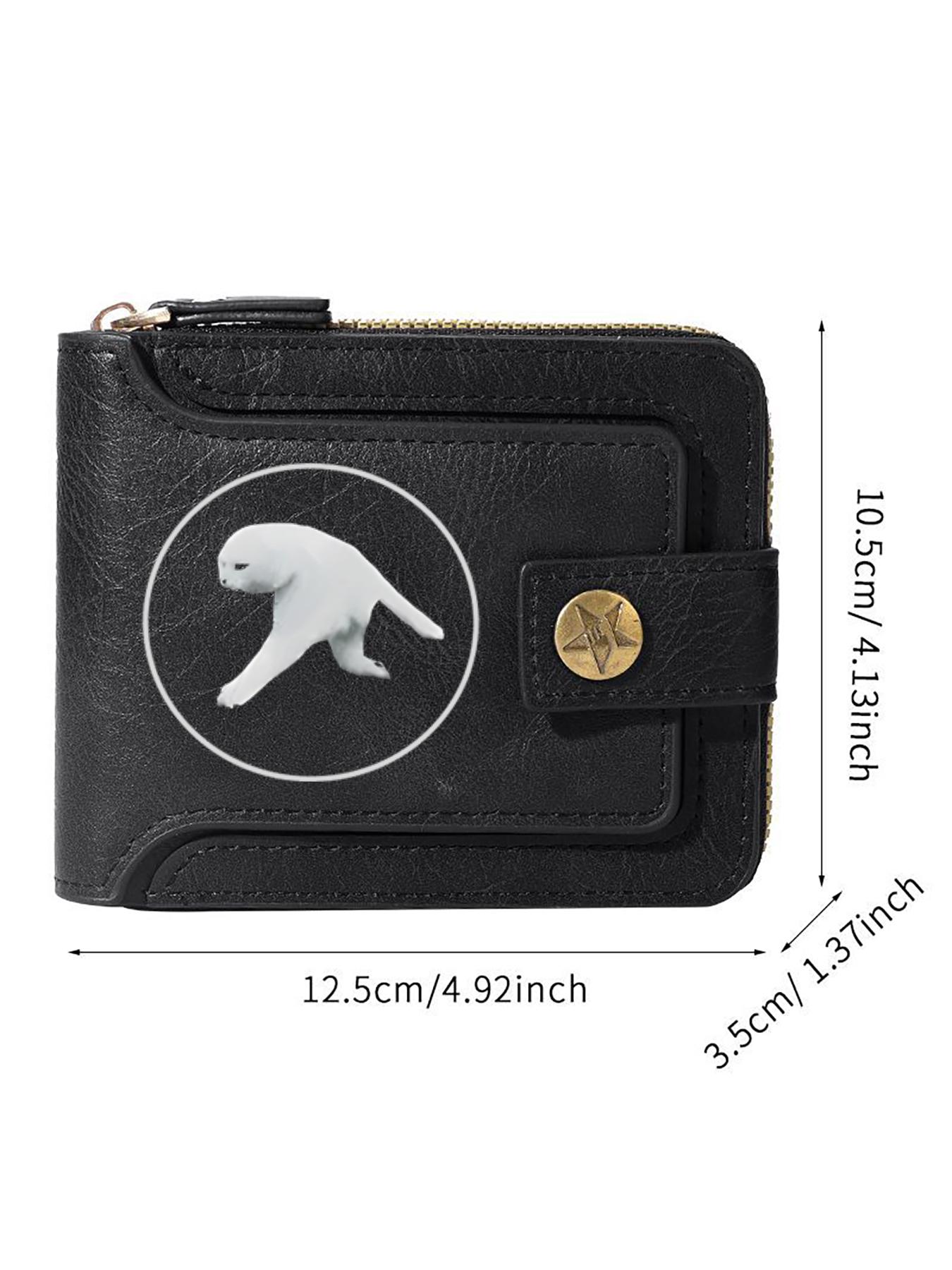 White Cat Print Leather Wallet for Daily Use and Casual Outings  Stylish Animal Pattern Design Suitable for Cat Lovers and Pet Enthusiasts  Perfect Christmas  Birthday  and Holiday Gift for Men and Women Who Appreciate Unique Accessories