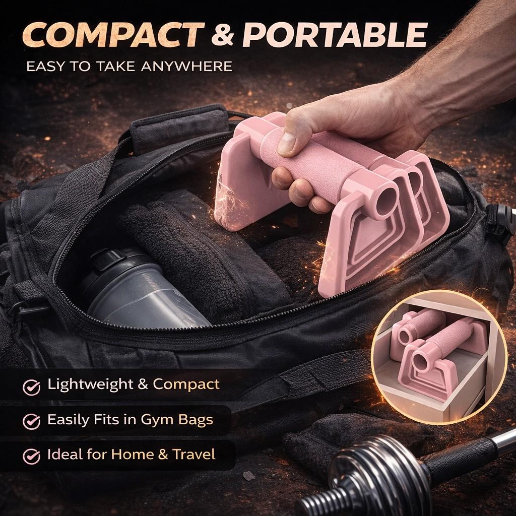 Home Fitness Push Up Bars Set – Ergonomic H‑Shape Push‑Up Handles for Chest, Arms & Shoulders | Adjustable Compact Workout Equipment for Men & Women | Durable PP Material, 4 Colors (Pink, Purple, Grey, Black)