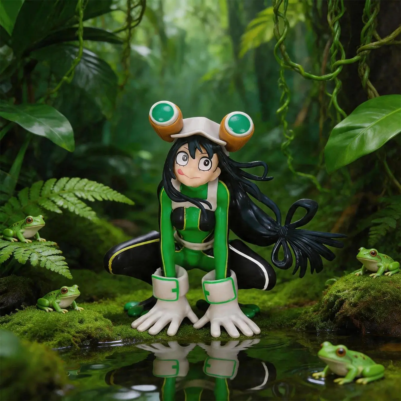 Tsuyu Asui, My Hero, Anime Figure, Anime Merchandise, Anime Merch Gift for Friends Birthday, Anime Character Statue Ornament, Desktop Ornament, Pc Desktop Ornament, Collectible Figure, Holiday Gift, Small Gift, Collectible Item