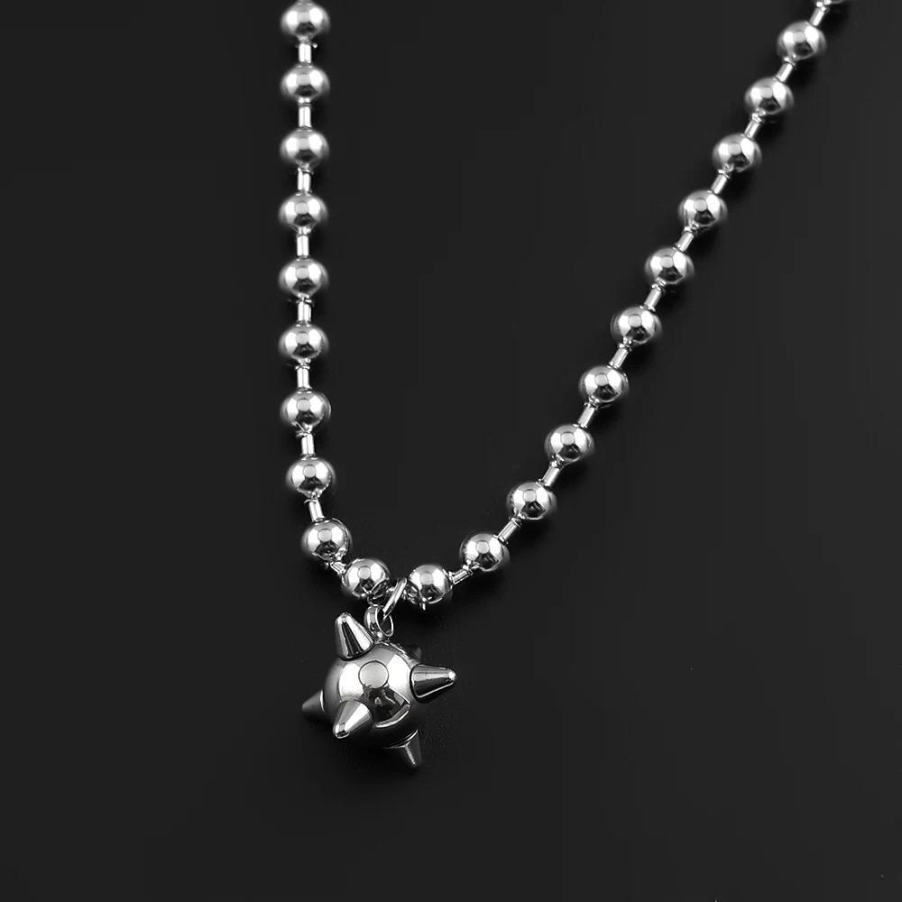 Gothic Spiky Sphere Drop Earrings Stainless Steel Spike Ball Dangle Huggie Hoops Dark Street Emo Piercing Decor Jewelry Gift