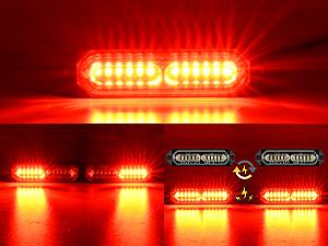 Nilight 8PCS LED Strobe Lights 12LED Red  Light 12V 24V Surface Mount, Ultra Slim Sync Feature, Mini Grille for Cars, Trucks, Off Road & SUV