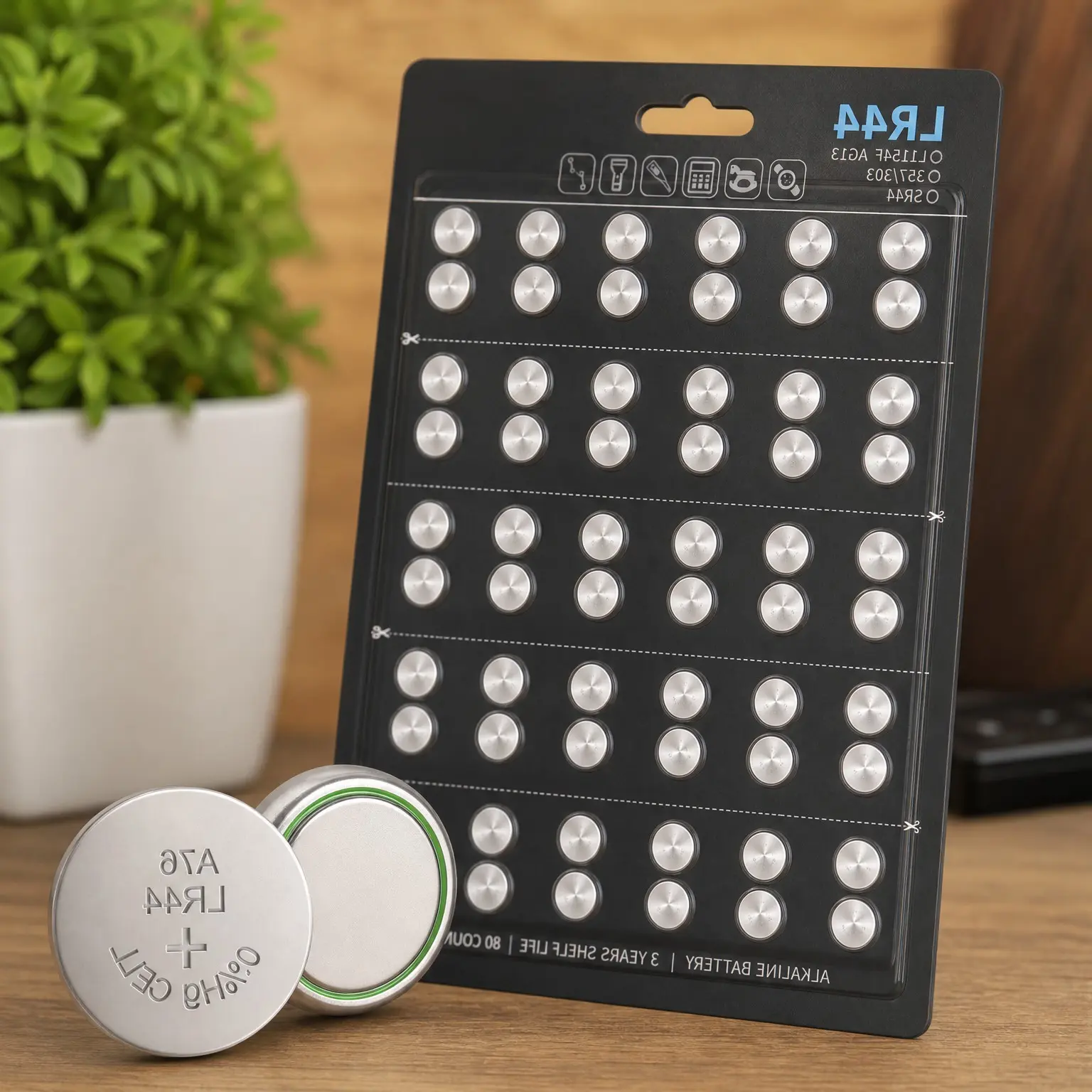 LR44 Batteries 60 Pack - Premium Alkaline 1.5V Button Coin Cell Batteries, Compatible with AG13 L1154F 357 303 SR44 A76Gift