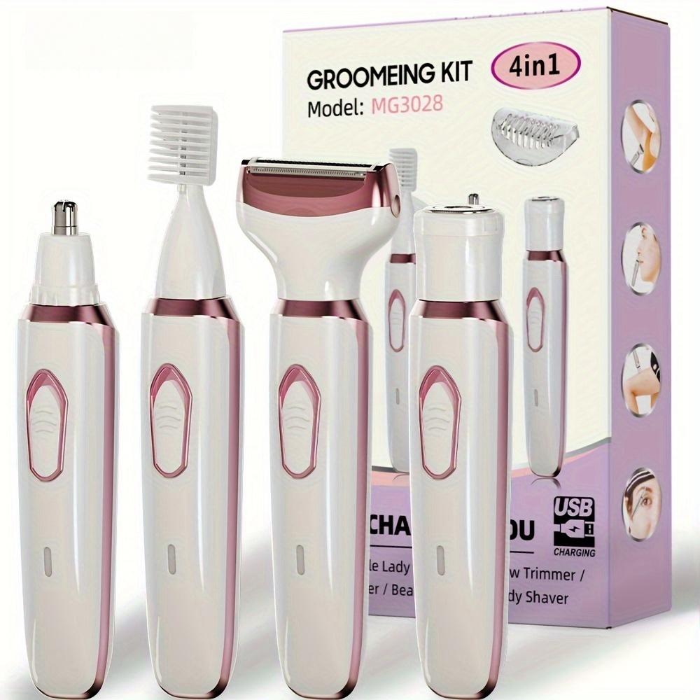 4-in-1 leg electric shaver, women's rechargeable electric hair removal device, multifunctional beauty set, foot exfoliator, body hair removal device, shaver and massager, bikini trimmer, men's and women's armpit hair shaver