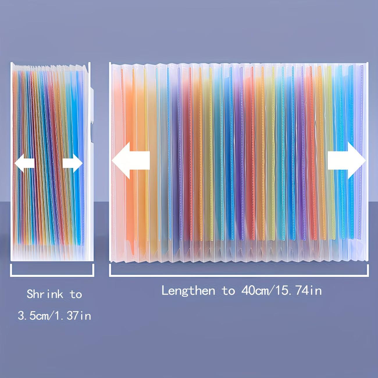A4 Transparent Expandable Folder, 25 Layers Colorful Accordion Bag, Holds Up to 2000 Sheets, Ideal for Office Home School Document Storage