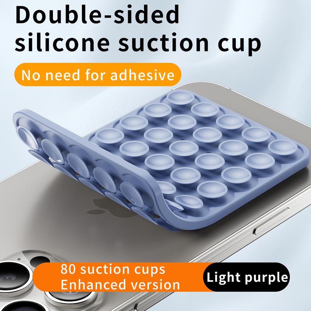 HISTORYOO Silicone Suction Cup Phone Case Mount Sticky Double Sided Phone Grip on Glass Metal Plastic For Phone, For Case, Hands-Free Vacuum Grip Holder for iPhone & Android, Phone Accessory for Selfies and Videos, Removable