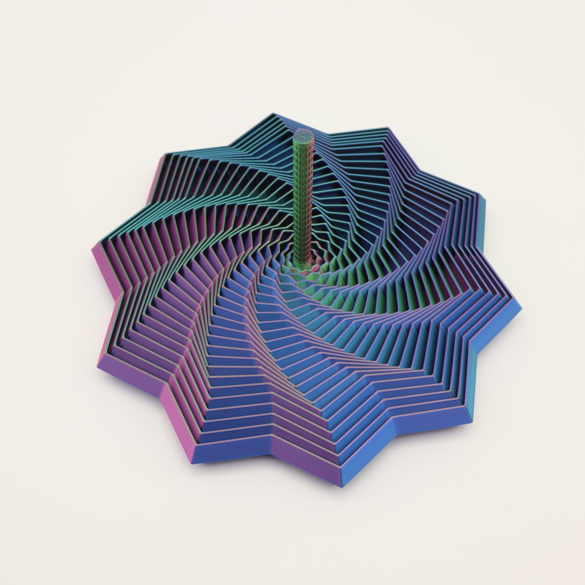 1pc 3D Printed Hexagonal Spiral Stress Relief Fidgeting Toy, Home Decor, Halloween & Christmas Gift, Party Favor, Unique Desk Accessory